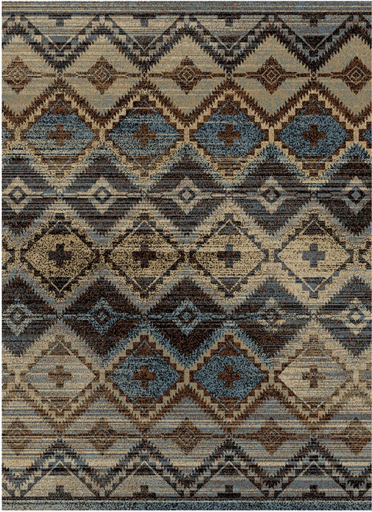 American Destinations Big Sky Blue 2'3"x3'3" Area Rug | 100% Polypropylene | Machine Loomed | 10 mm pile height