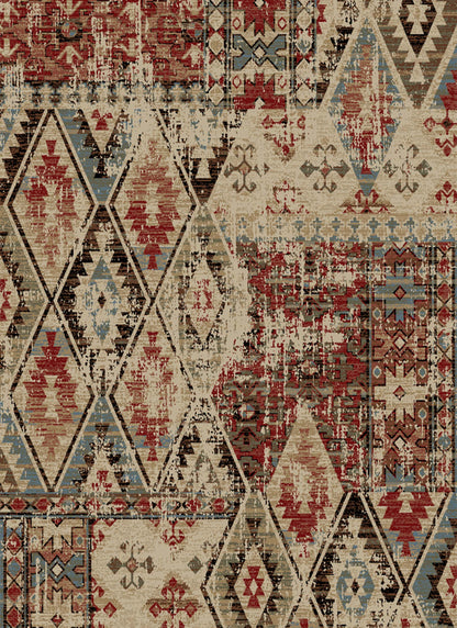 American Destinations Tucson Multi 7'10"x9'10" Area Rug | 100% Polypropylene | Machine Loomed | 10 mm pile height