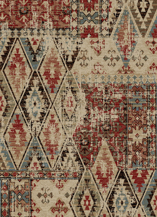 American Destinations Tucson Multi 7'10"x9'10" Area Rug | 100% Polypropylene | Machine Loomed | 10 mm pile height