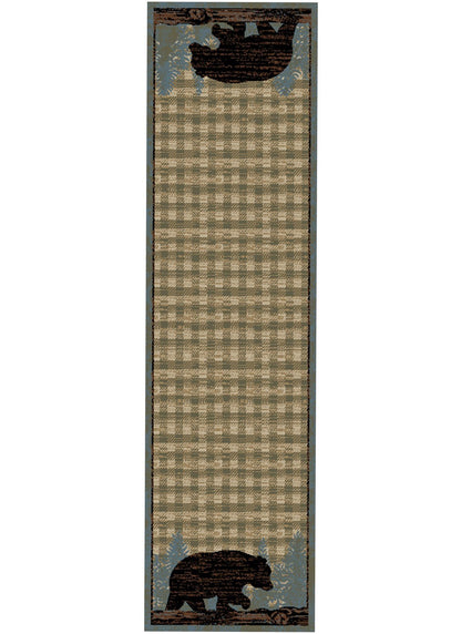 American Destinations Ashland Blue 2'3"x3'3" Area Rug | 100% Polypropylene | Machine Loomed | 10 mm pile height