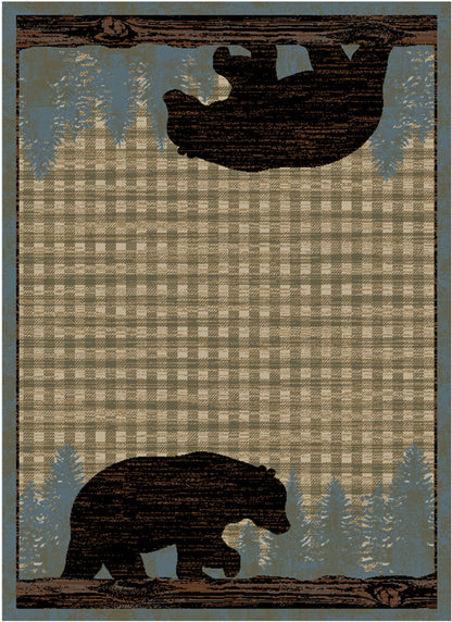 American Destinations Ashland Blue 2'3"x3'3" Area Rug | 100% Polypropylene | Machine Loomed | 10 mm pile height