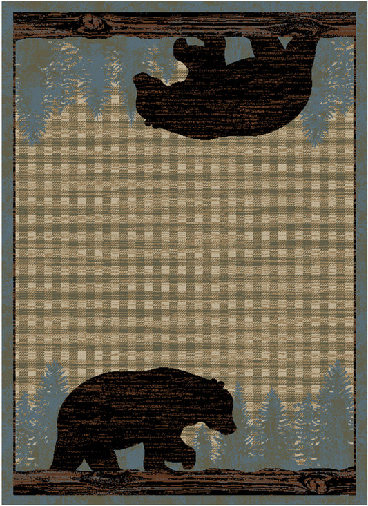 American Destinations Ashland Blue 2'3"x7'7" Area Rug | 100% Polypropylene | Machine Loomed | 10 mm pile height