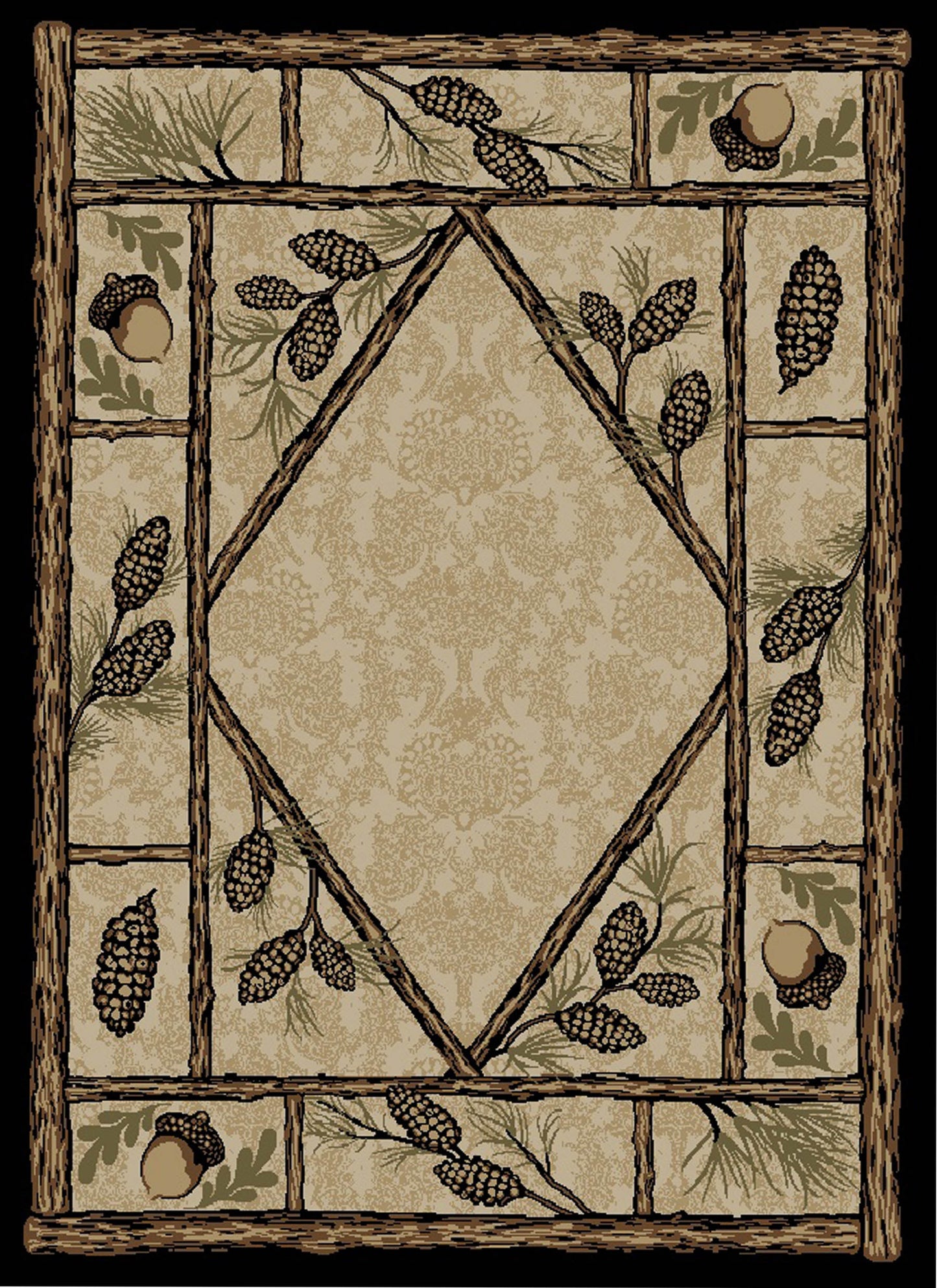 American Destinations Brasstown Bald Multi 2'3"x3'3" Area Rug | 100% Polypropylene | Machine Loomed | 10 mm pile height