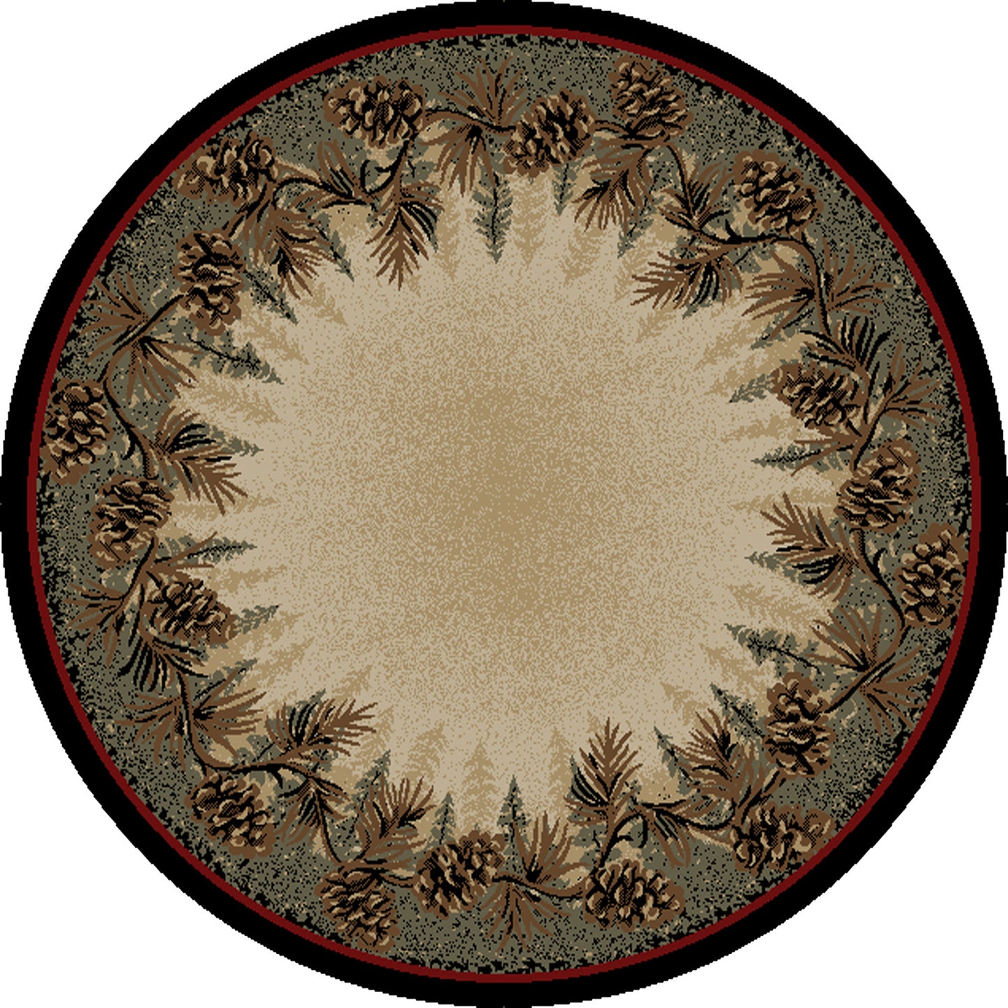 American Destinations Mount Le Conte 7'10" Round Area Rug | 100% Polypropylene | Machine Loomed | 10 mm pile height