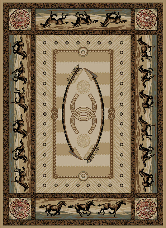 American Destinations Cheyenne Multi 7'10"x9'10" Area Rug | 100% Polypropylene | Machine Loomed | 10 mm pile height