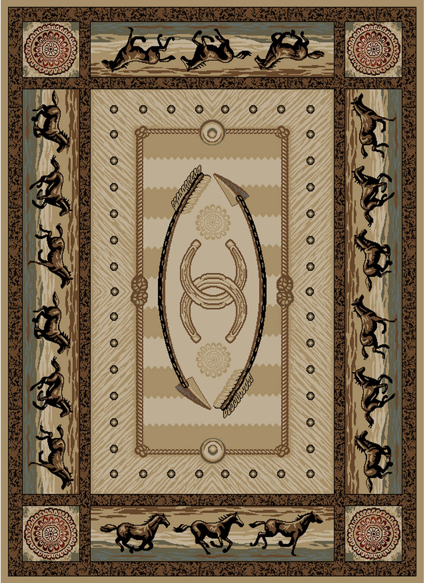 American Destinations Cheyenne Multi 5'3"x7'3" Area Rug | 100% Polypropylene | Machine Loomed | 10 mm pile height