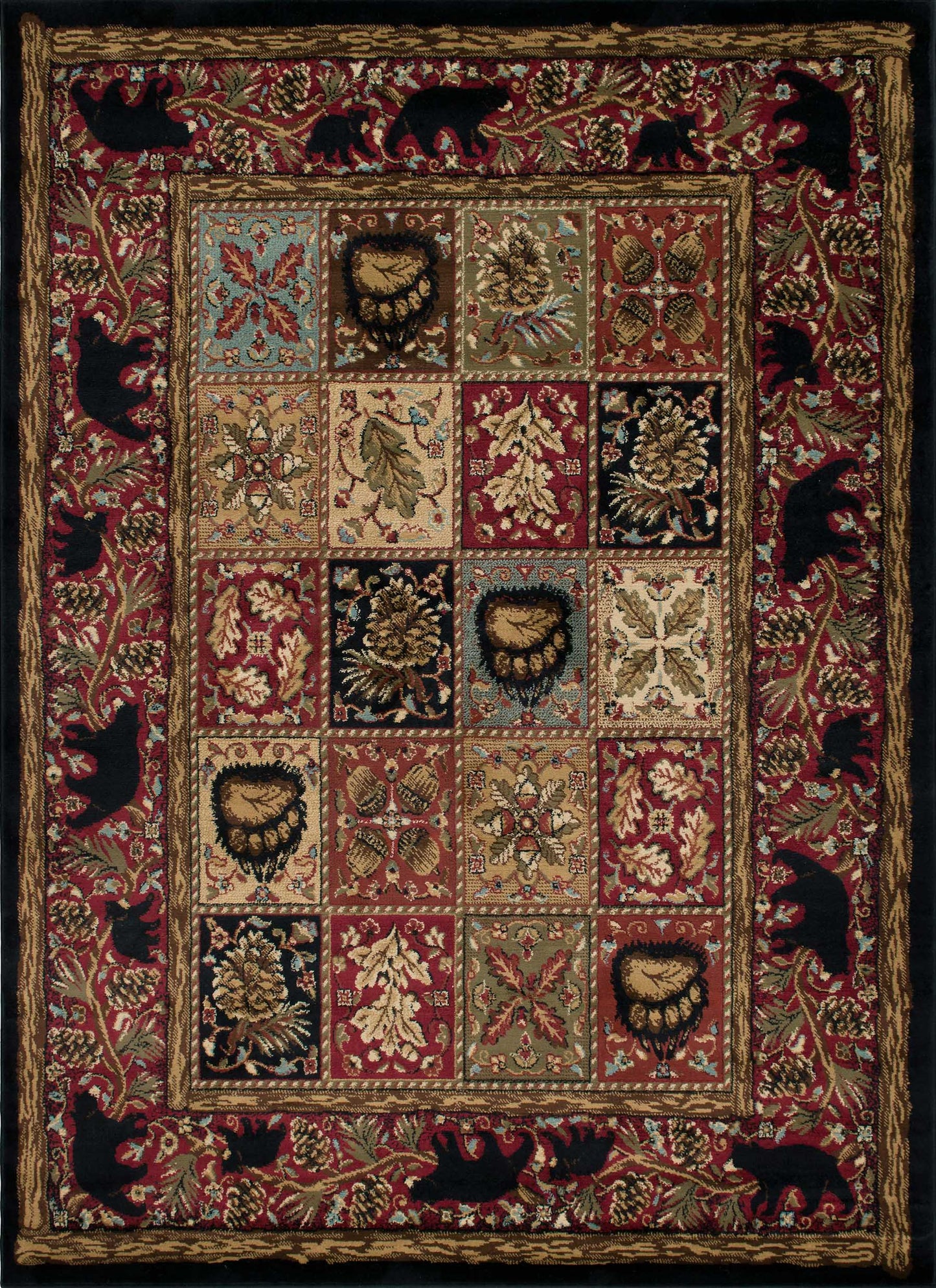 American Destinations Masters Lodge Ebony 5'3"x7'3" Area Rug | 100% Polypropylene | Machine Loomed | 10 mm pile height