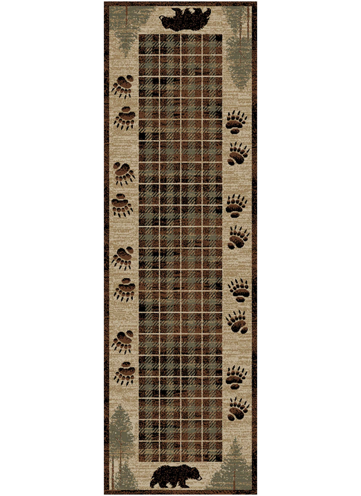 American Destinations Big Timber Brown 2'3"x7'7" Area Rug | 100% Polypropylene | Machine Loomed | 10 mm pile height