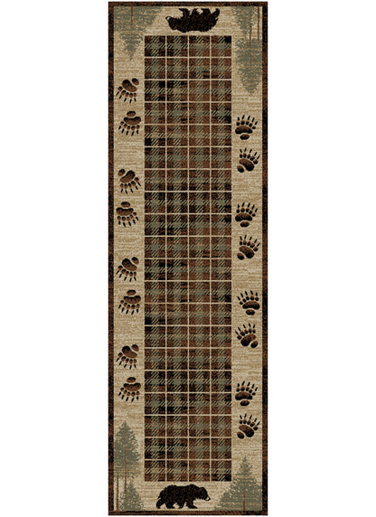 American Destinations Big Timber Brown 2'3"x7'7" Area Rug | 100% Polypropylene | Machine Loomed | 10 mm pile height