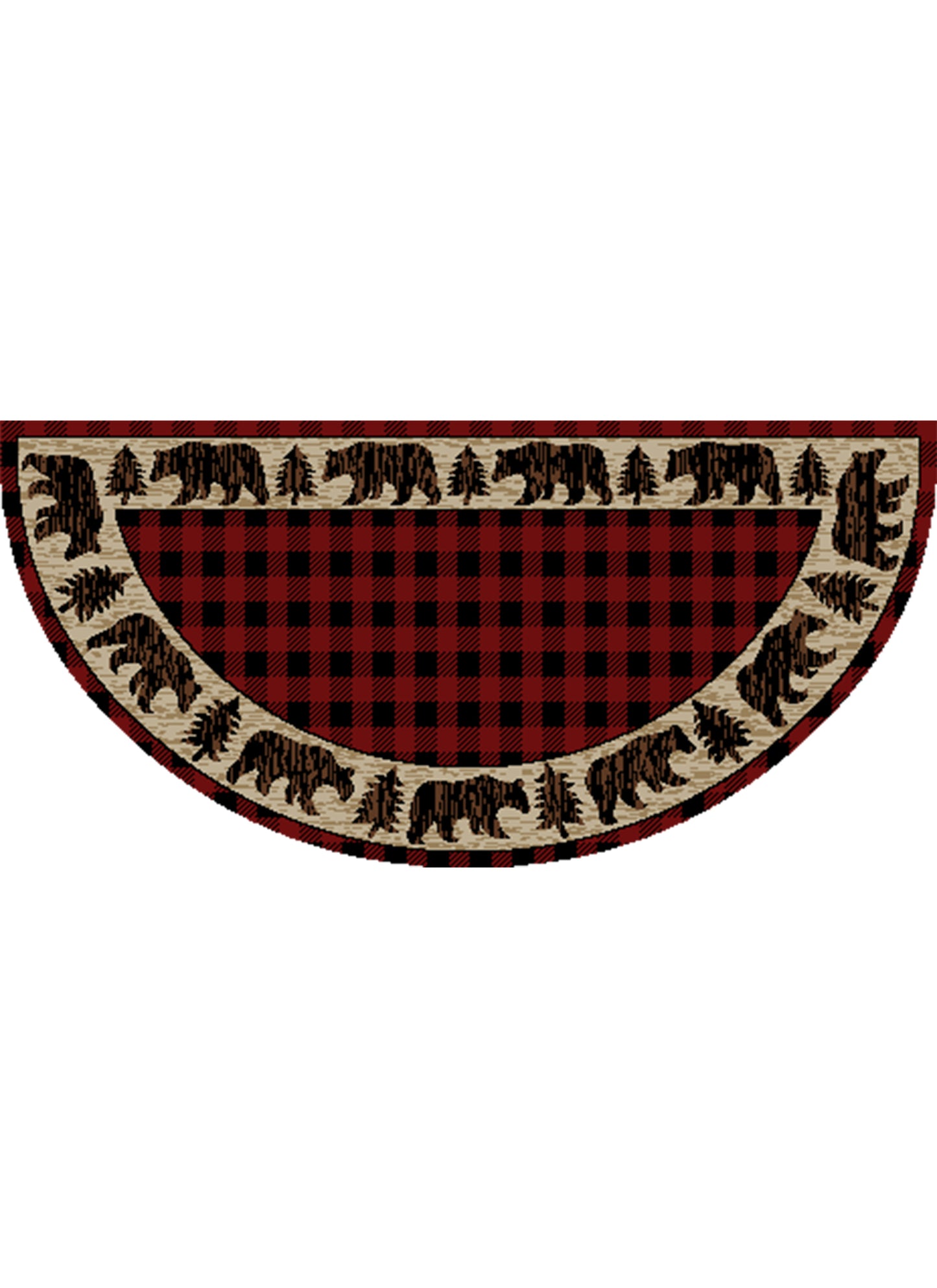 American Destinations Trailing Edge Red 2'x3'8" Wedge Area Rug | 100% Polypropylene | Machine Loomed | 10 mm pile height