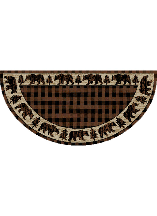 American Destinations Trailing Edge Brown 2'x3'8" Wedge Area Rug | 100% Polypropylene | Machine Loomed | 10 mm pile height