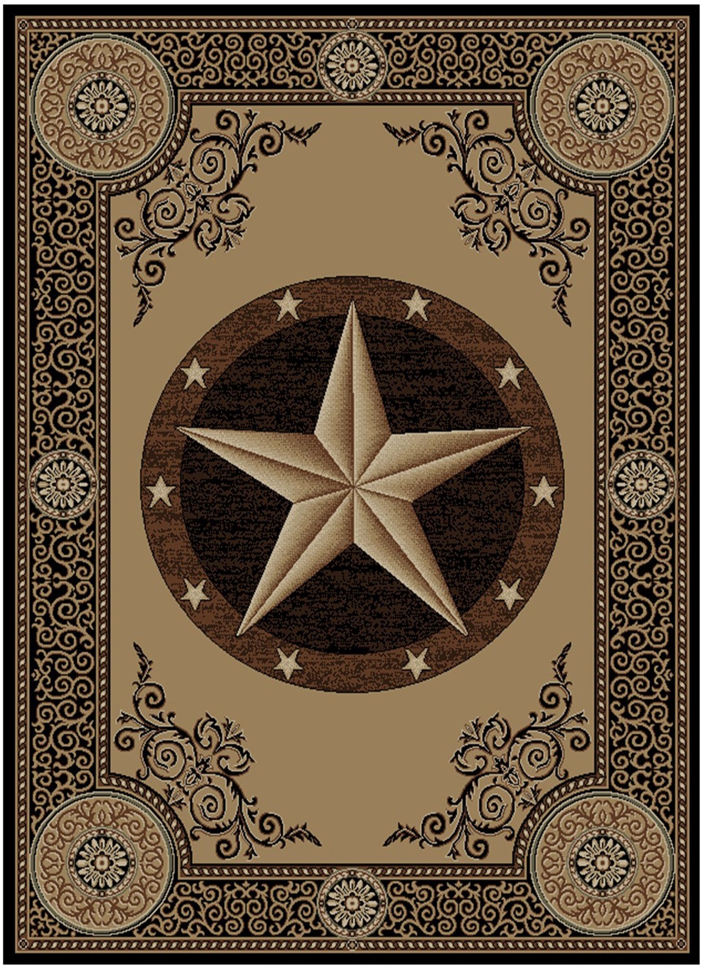 American Destinations Arlington Black 5'3"x7'3" Area Rug | 100% Polypropylene | Machine Loomed | 10 mm pile height