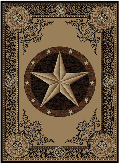 American Destinations Arlington Black 5'3"x7'3" Area Rug | 100% Polypropylene | Machine Loomed | 10 mm pile height