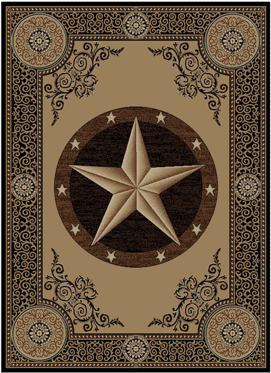 American Destinations Arlington Black 5'3"x7'3" Area Rug | 100% Polypropylene | Machine Loomed | 10 mm pile height