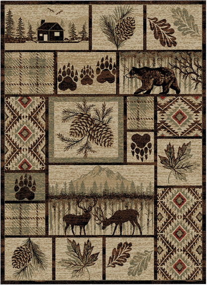 American Destinations Keystone Multi 2'3"x3'3" Area Rug | 100% Polypropylene | Machine Loomed | 10 mm pile height