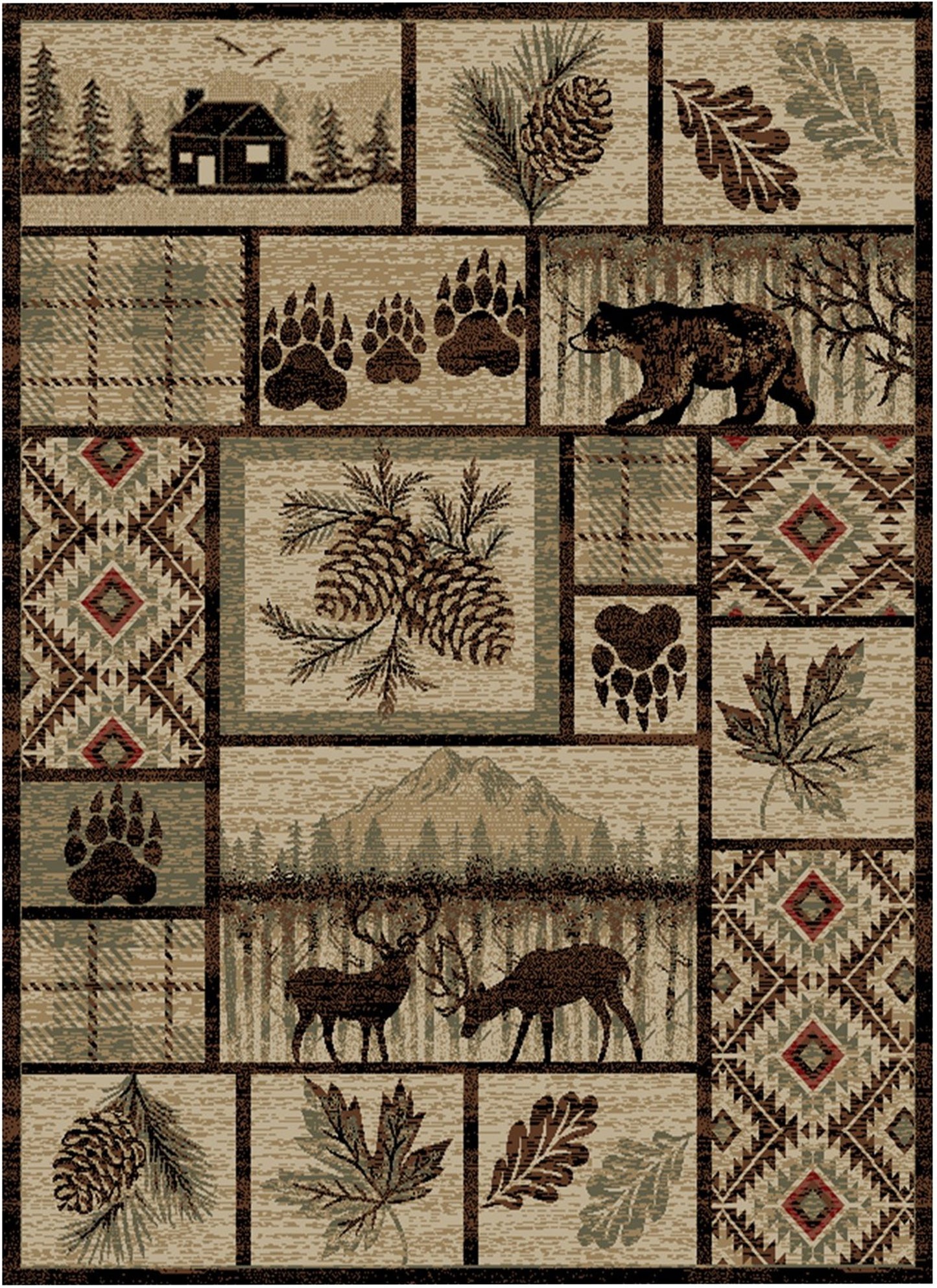 American Destinations Keystone Multi 5'3"x7'3" Area Rug | 100% Polypropylene | Machine Loomed | 10 mm pile height