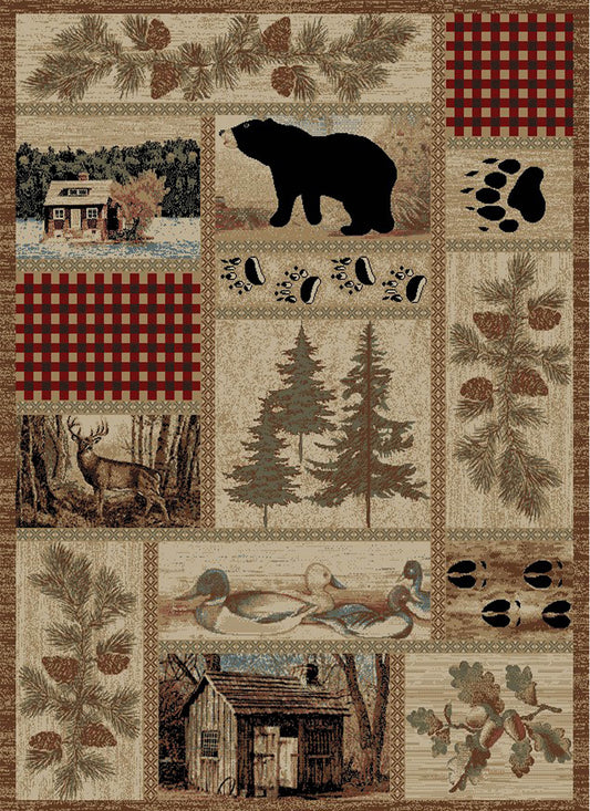 American Destinations Getaway Trail Multi 9'2"x12'6" Area Rug | 100% Polypropylene | Machine Loomed | 10 mm pile height