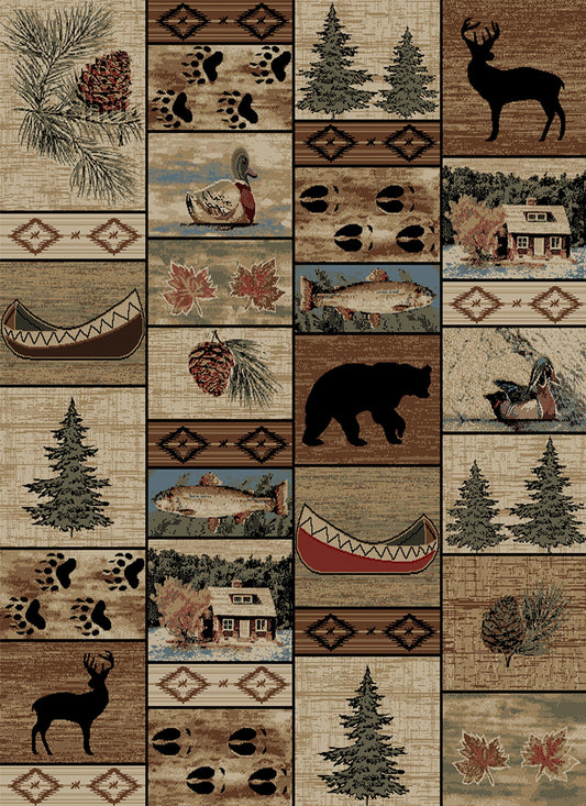 American Destinations Mountain Solitude Multi 9'2"x12'6" Area Rug | 100% Polypropylene | Machine Loomed | 10 mm pile height