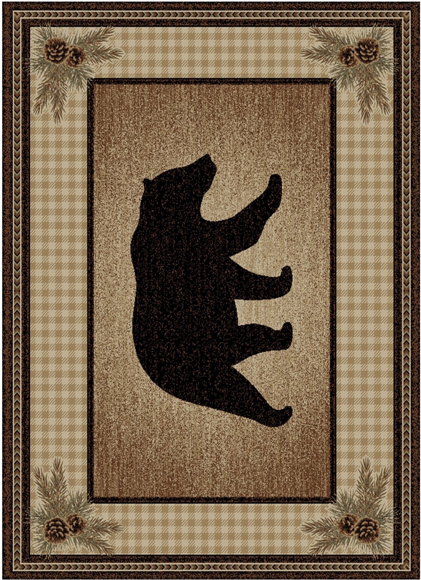American Destinations Townsend Brown 2'3"x3'3" Area Rug | 100% Polypropylene | Machine Loomed | 10 mm pile height