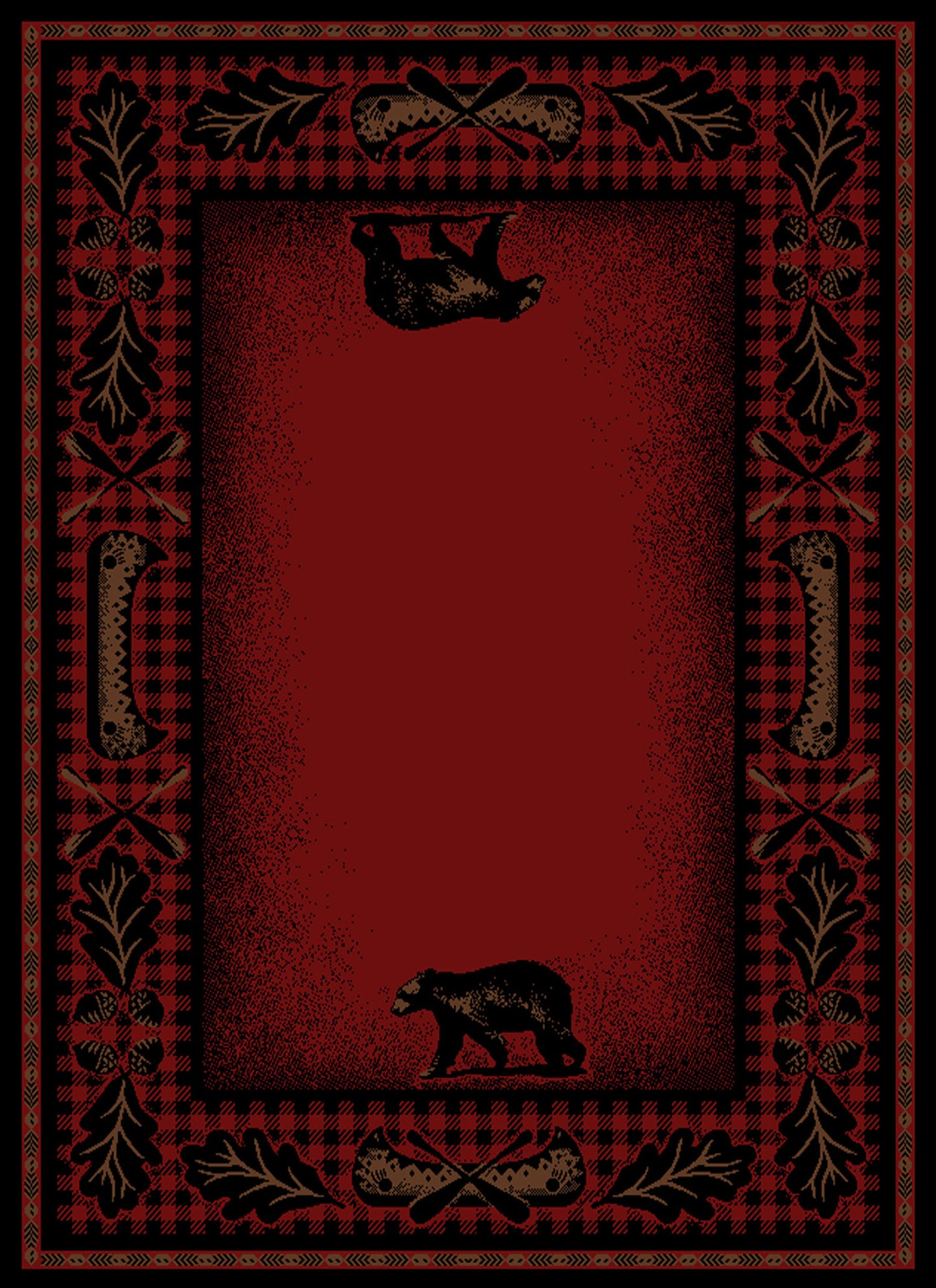 American Destinations Woodlands Plaid Claret 7'10"x9'10" Area Rug | 100% Polypropylene | Machine Loomed | 10 mm pile height