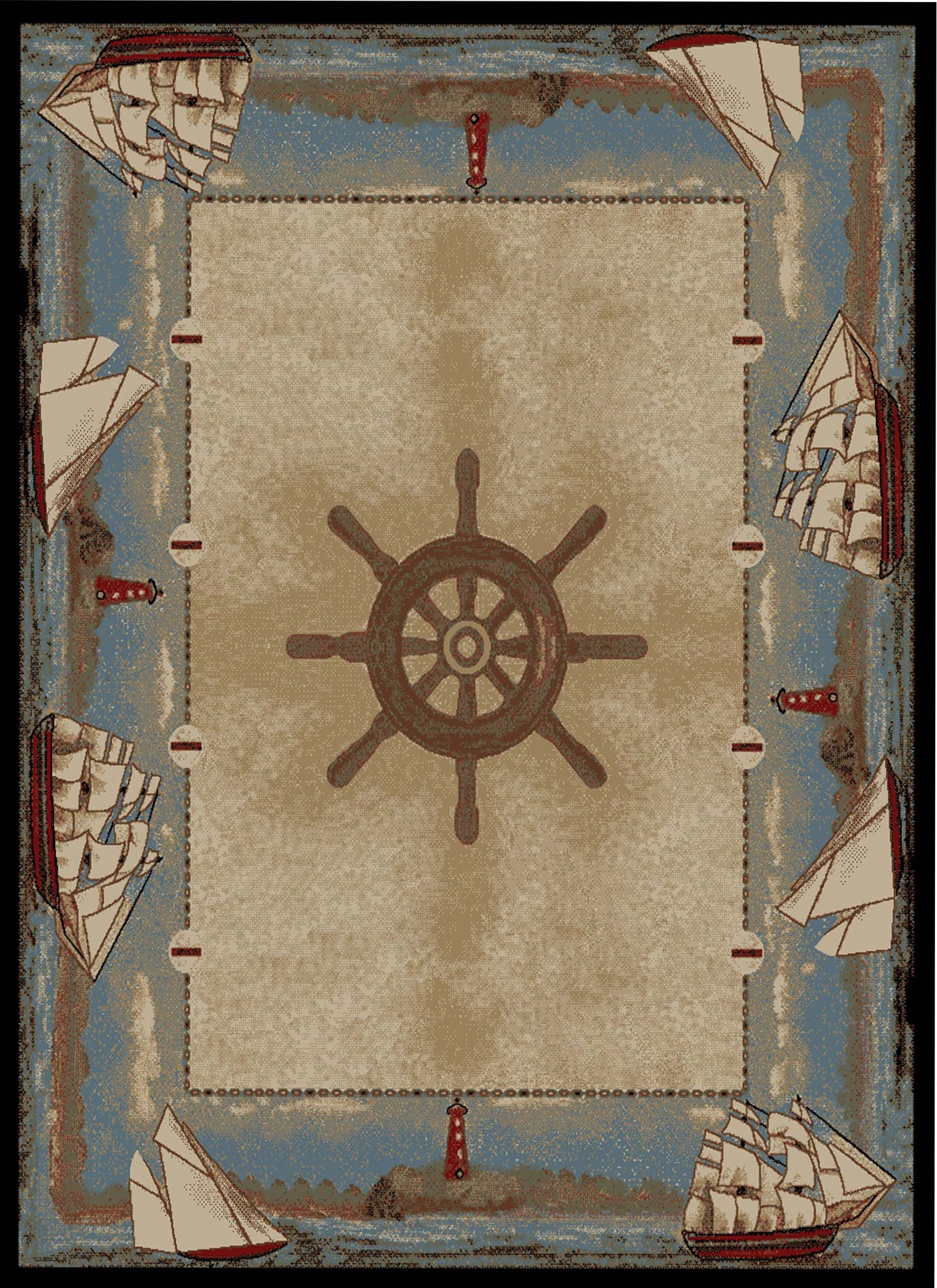 American Destinations Key West Multi 2'3"x3'3" Area Rug | 100% Polypropylene | Machine Loomed | 10 mm pile height