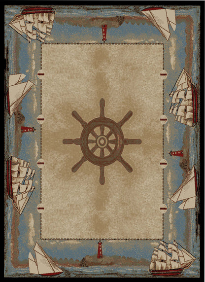 American Destinations Key West Multi 2'3"x3'3" Area Rug | 100% Polypropylene | Machine Loomed | 10 mm pile height