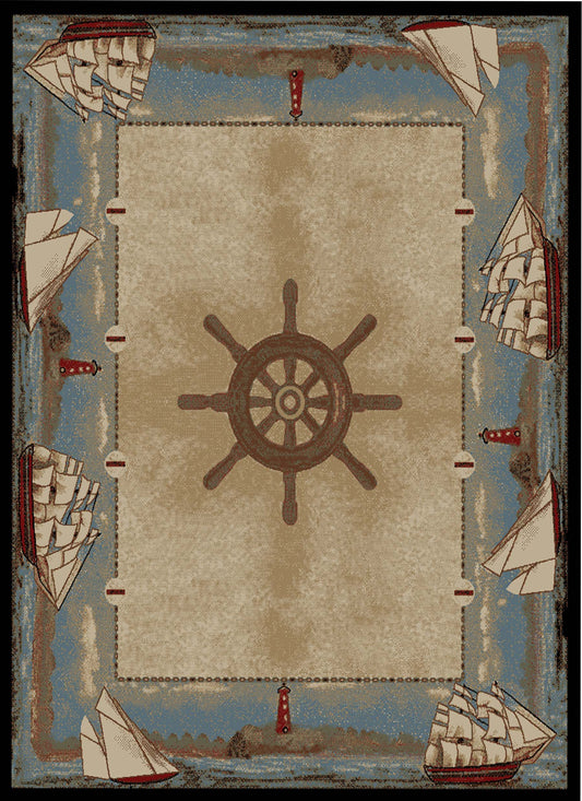 American Destinations Key West Multi 5'3"x7'3" Area Rug | 100% Polypropylene | Machine Loomed | 10 mm pile height
