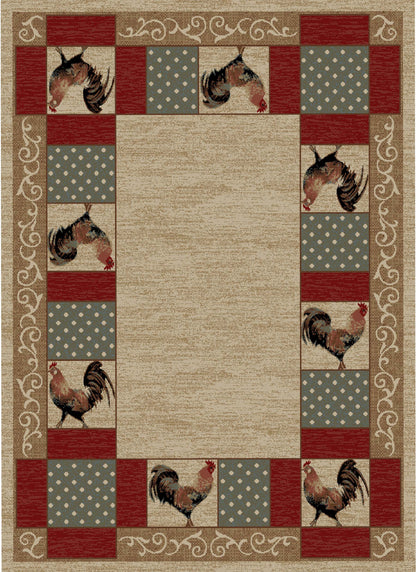 American Destinations Barnyard Ivory 5'3"x7'3" Area Rug | 100% Polypropylene | Machine Loomed | 10 mm pile height
