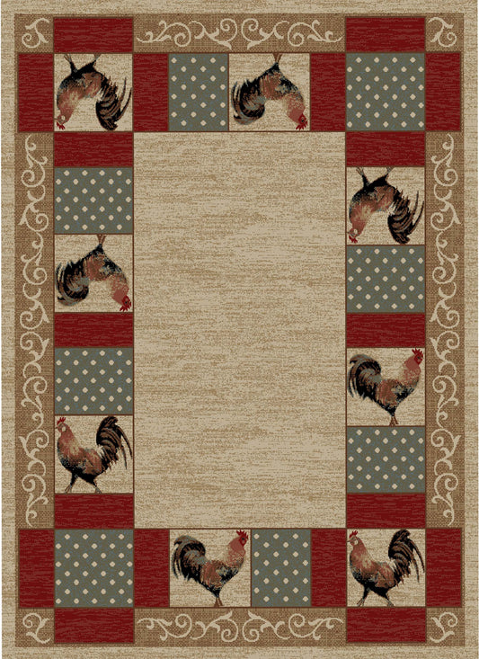 American Destinations Barnyard Ivory 2'3"x7'7" Area Rug | 100% Polypropylene | Machine Loomed | 10 mm pile height