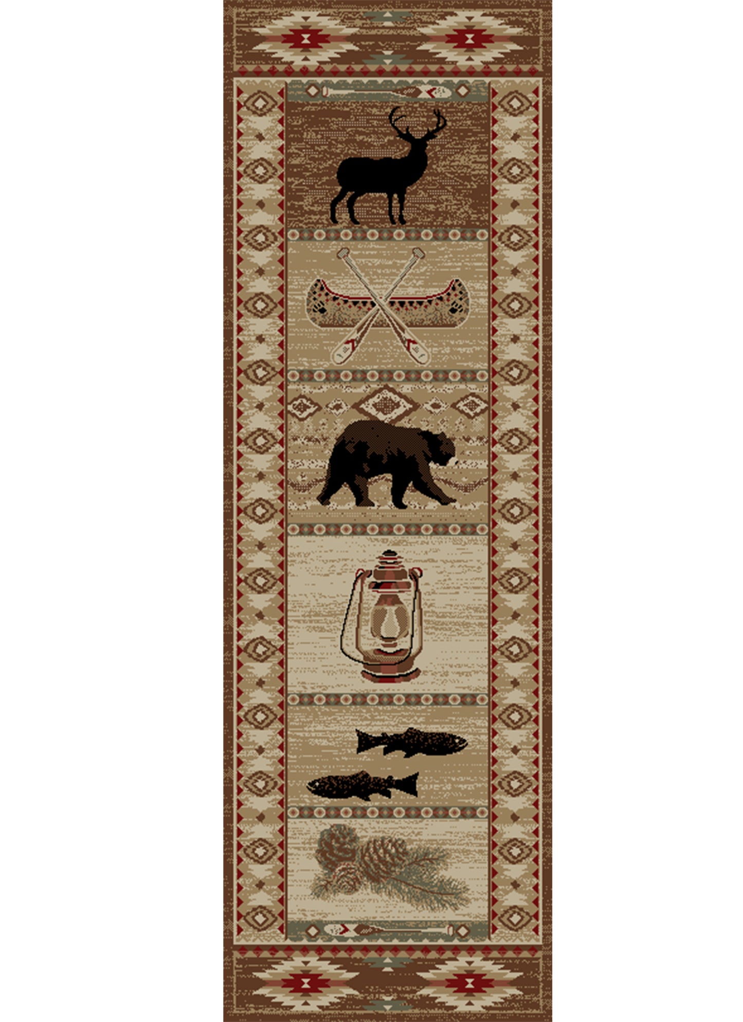 American Destinations River Camp Multi 7'10"x9'10" Area Rug | 100% Polypropylene | Machine Loomed | 10 mm pile height