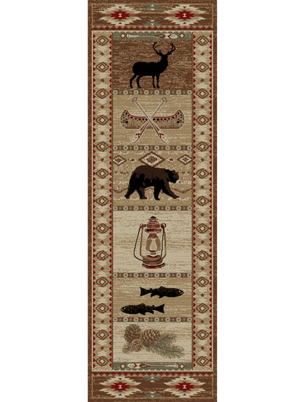 American Destinations River Camp Multi 7'10"x9'10" Area Rug | 100% Polypropylene | Machine Loomed | 10 mm pile height