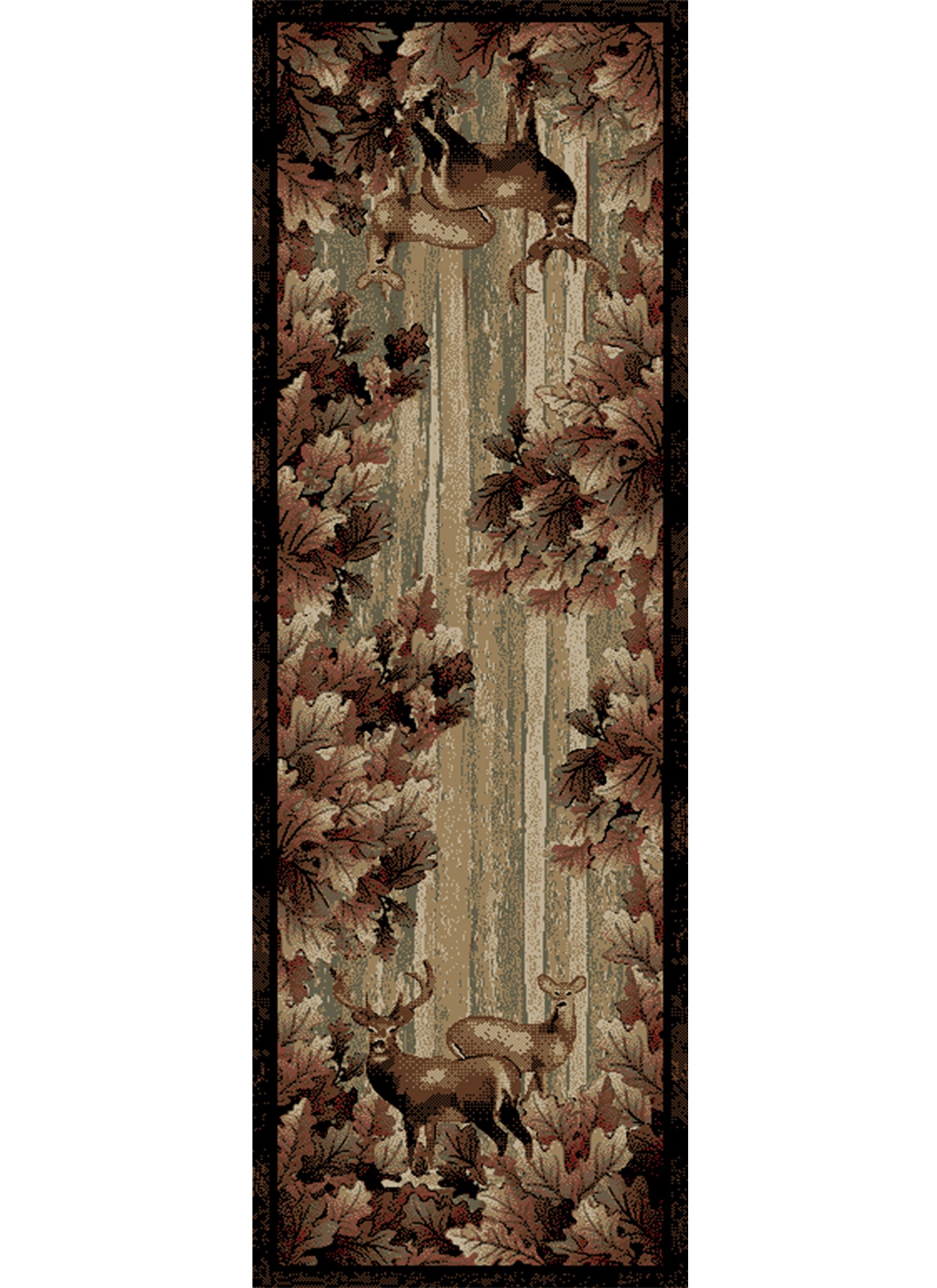American Destinations Whitetail Woods Multi 7'10" Round Area Rug | 100% Polypropylene | Machine Loomed | 10 mm pile height