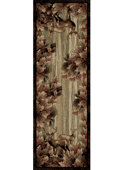 American Destinations Whitetail Woods Multi 7'10" Round Area Rug | 100% Polypropylene | Machine Loomed | 10 mm pile height
