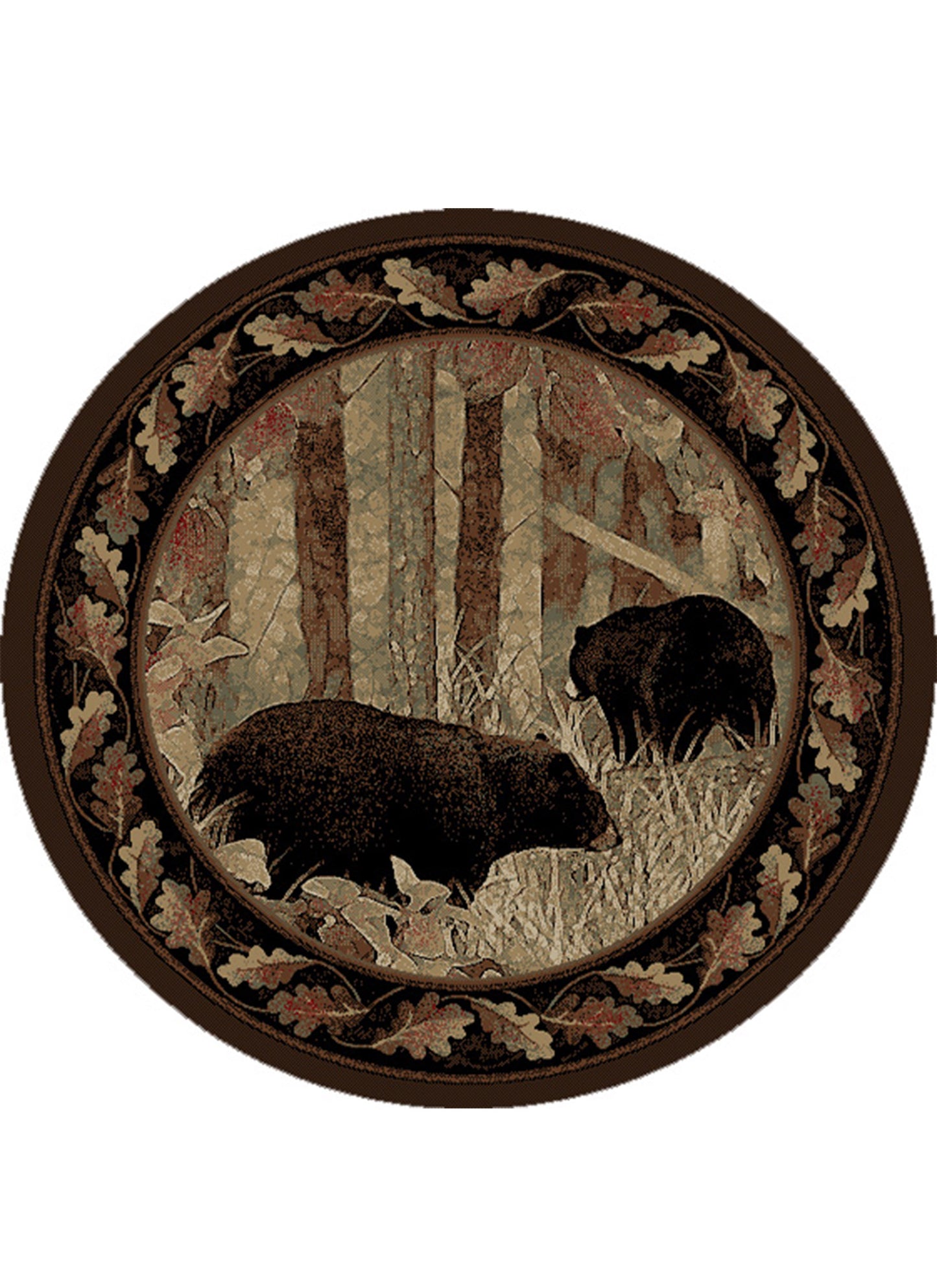 American Destinations Smokey Mountains Multi 5'3" Round Area Rug | 100% Polypropylene | Machine Loomed | 10 mm pile height