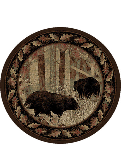 American Destinations Smokey Mountains Multi 5'3" Round Area Rug | 100% Polypropylene | Machine Loomed | 10 mm pile height