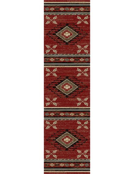 American Destinations Arrowhead Red 5'3"x7'3" Area Rug | 100% Polypropylene | Machine Loomed | 10 mm pile height