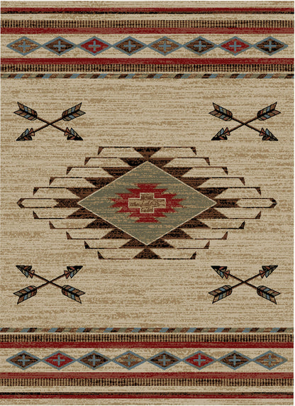 American Destinations Arrowhead Antique 7'10"x9'10" Area Rug | 100% Polypropylene | Machine Loomed | 10 mm pile height