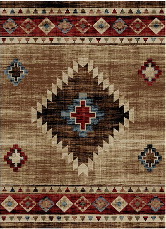 American Destinations Austin Multi 2'3"x3'3" Area Rug | 100% Polypropylene | Machine Loomed | 10 mm pile height