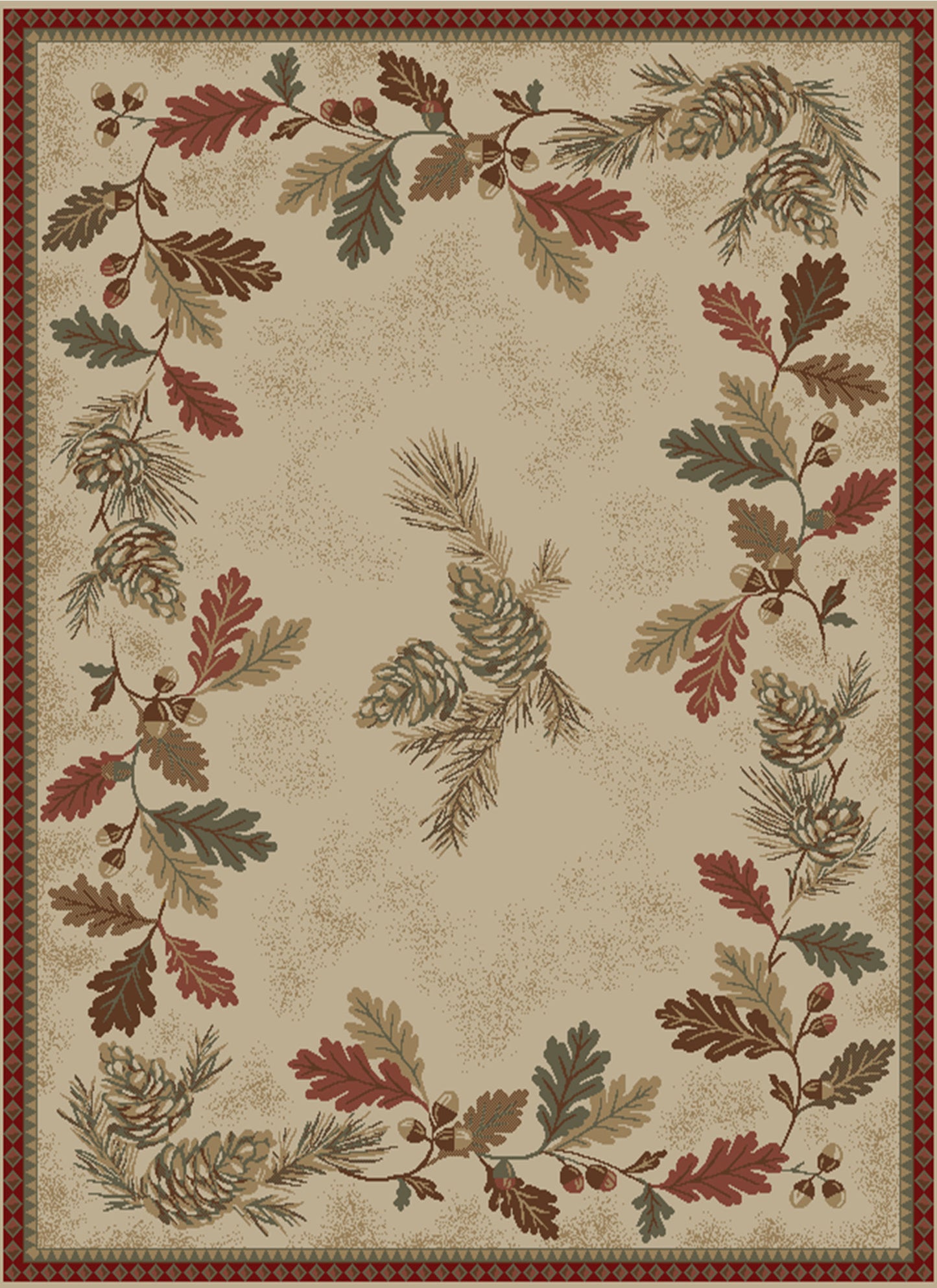 American Destinations Oak Mountain Multi 5'3"x7'3" Area Rug | 100% Polypropylene | Machine Loomed | 10 mm pile height