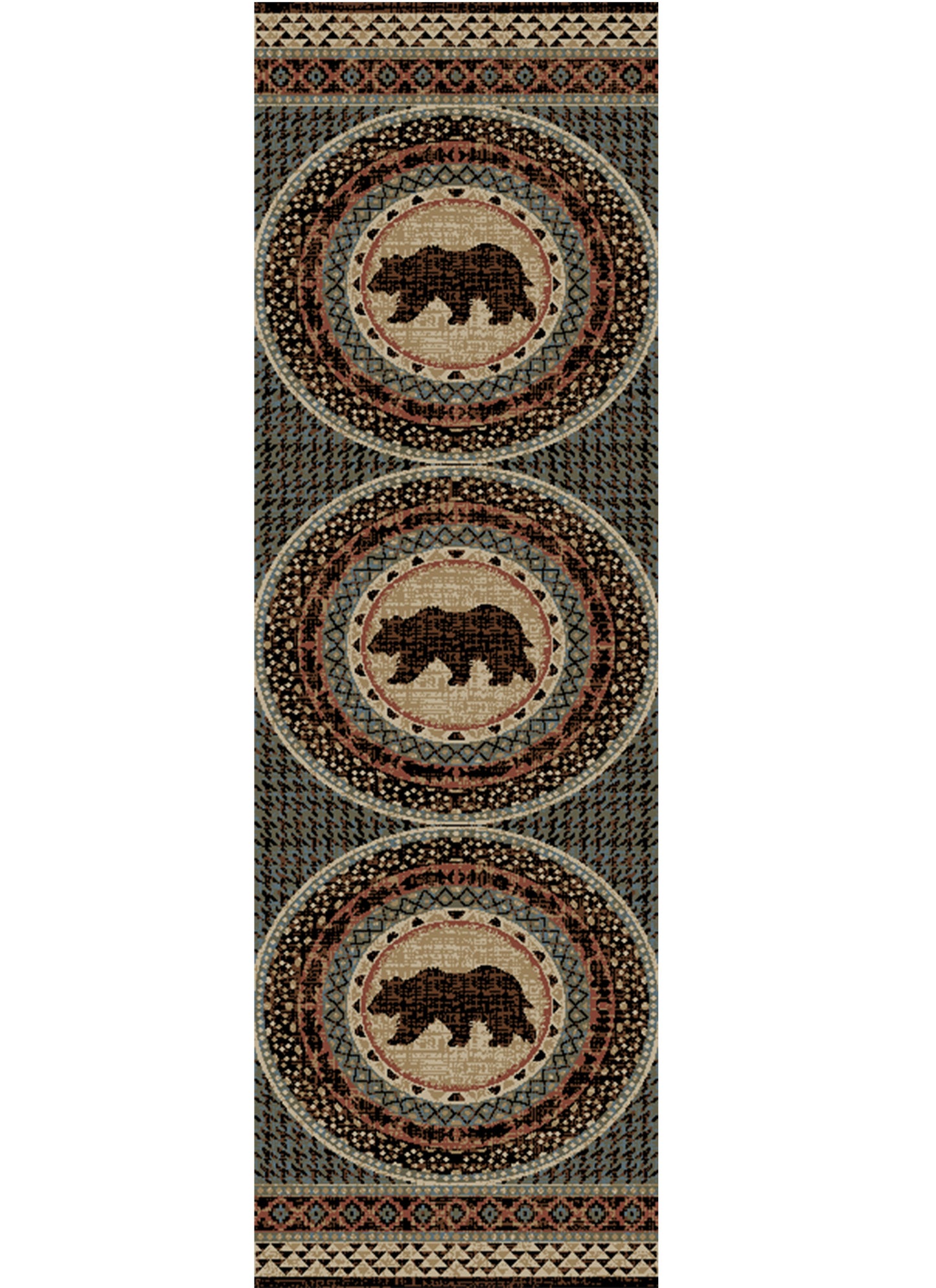American Destinations Asheville Multi 2'3"x7'7" Area Rug | 100% Polypropylene | Machine Loomed | 10 mm pile height