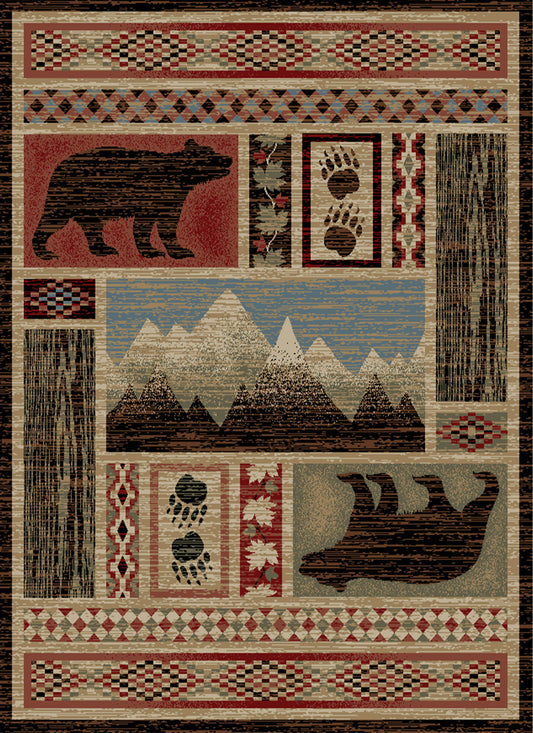 American Destinations Aspen Multi 5'3"x7'3" Area Rug | 100% Polypropylene | Machine Loomed | 10 mm pile height