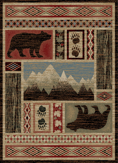 American Destinations Aspen Multi 5'3"x7'3" Area Rug | 100% Polypropylene | Machine Loomed | 10 mm pile height