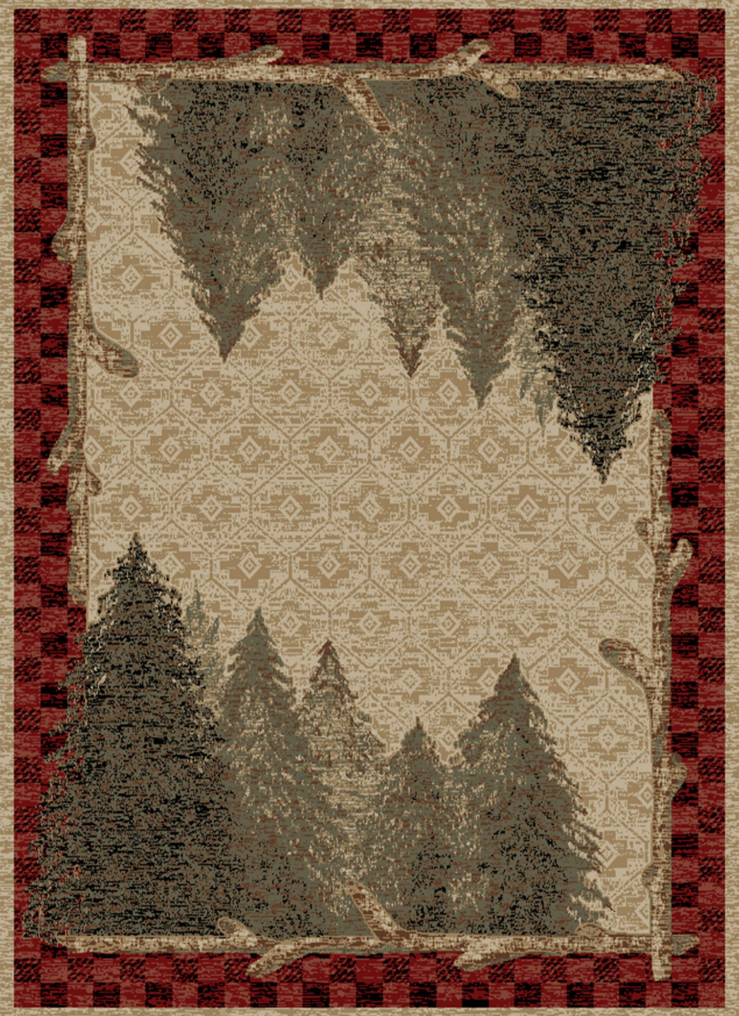 American Destinations Forest Antique 2'3"x3'3" Area Rug | 100% Polypropylene | Machine Loomed | 10 mm pile height