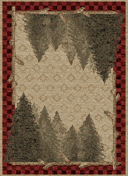 American Destinations Forest Antique 2'3"x3'3" Area Rug | 100% Polypropylene | Machine Loomed | 10 mm pile height