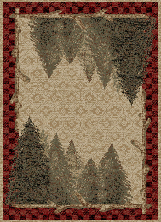 American Destinations Forest Antique 5'3"x7'3" Area Rug | 100% Polypropylene | Machine Loomed | 10 mm pile height