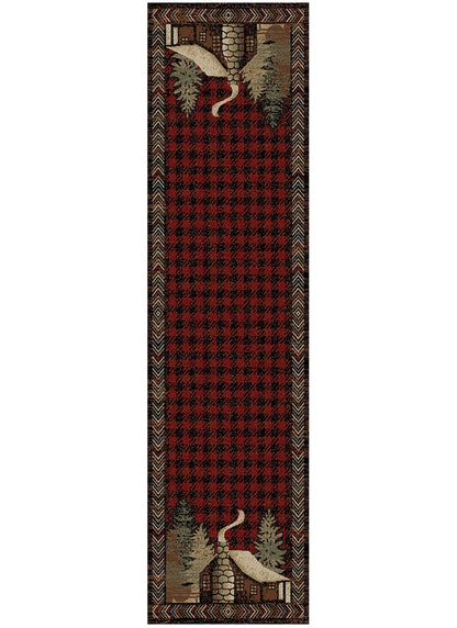 American Destinations Blowing Rock Red 5'3"x7'3" Area Rug | 100% Polypropylene | Machine Loomed | 10 mm pile height