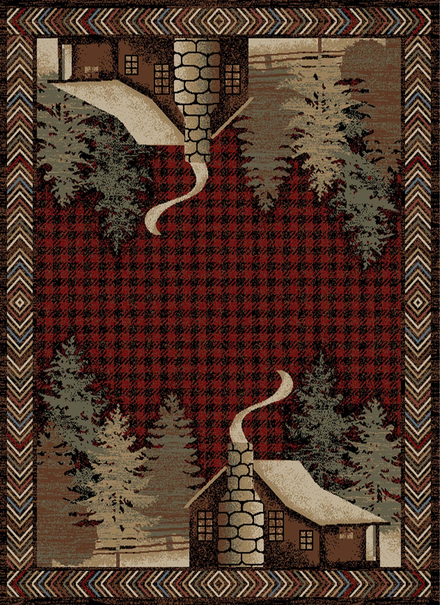 American Destinations Lost Cove Red 2'3"x3'3" Area Rug | 100% Polypropylene | Machine Loomed | 10 mm pile height
