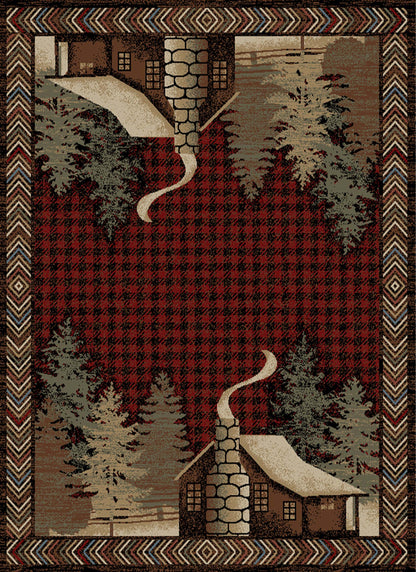 American Destinations Lost Cove Red 2'3"x3'3" Area Rug | 100% Polypropylene | Machine Loomed | 10 mm pile height