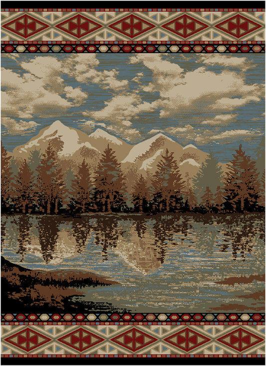 American Destinations Sugar Mountain Multi 7'10"x9'10" Area Rug | 100% Polypropylene | Machine Loomed | 10 mm pile height