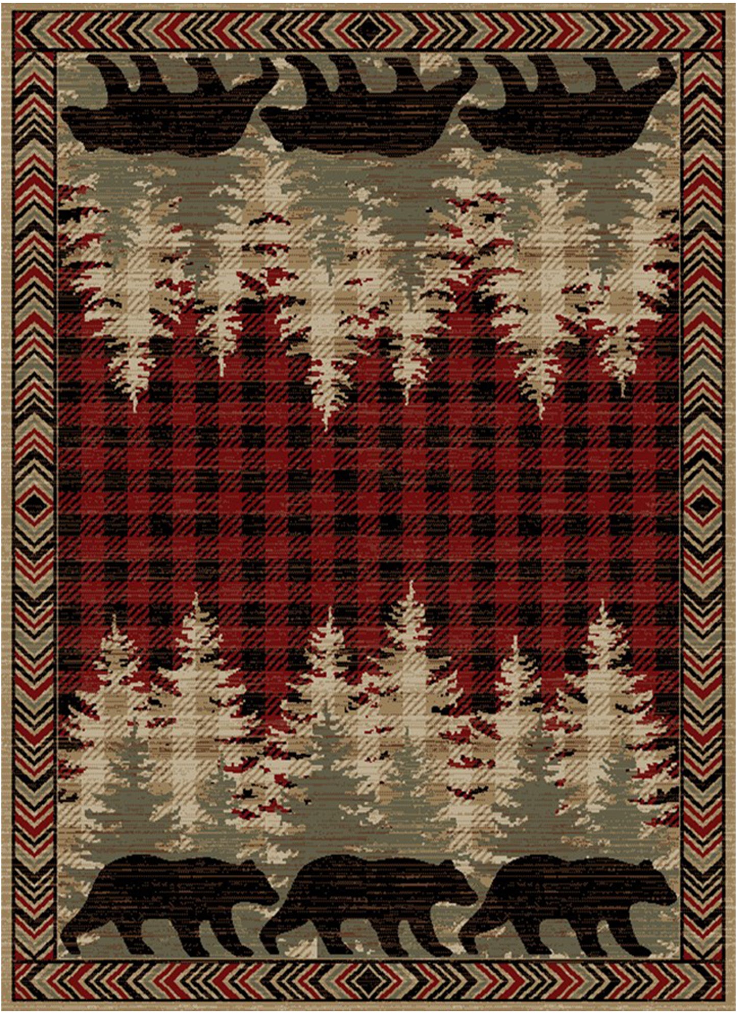 American Destinations Blowing Rock Red 2'3"x3'3" Area Rug | 100% Polypropylene | Machine Loomed | 10 mm pile height